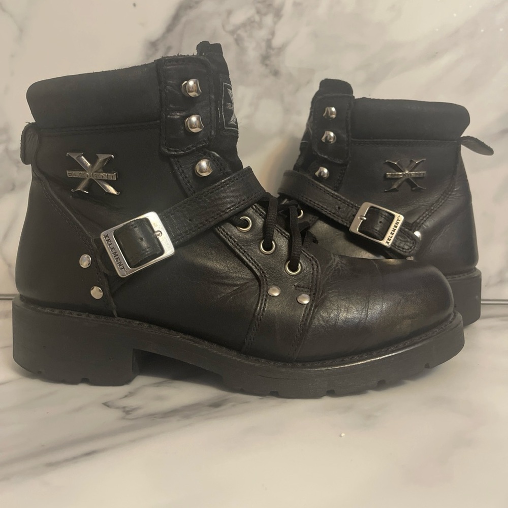 Xelement  Biker Boots Men’s size 10M Ultimate Lace Up Buckle Leather LU1469